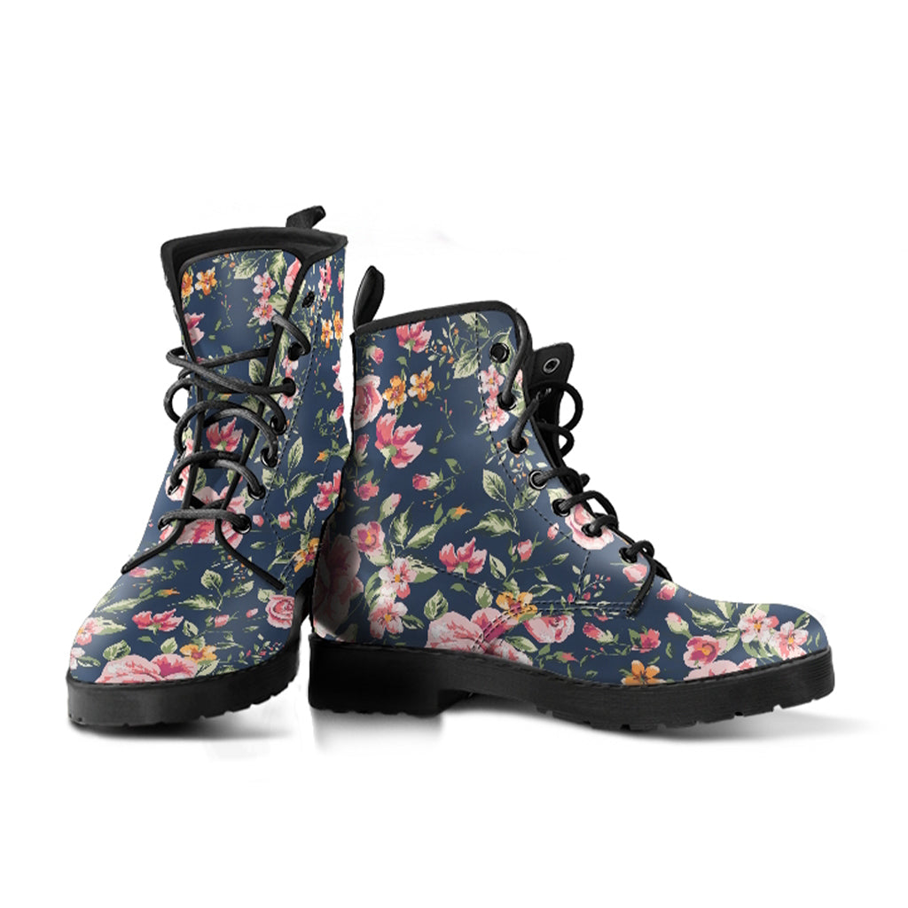 Perfect Pink Petals on Muted Blue Boots