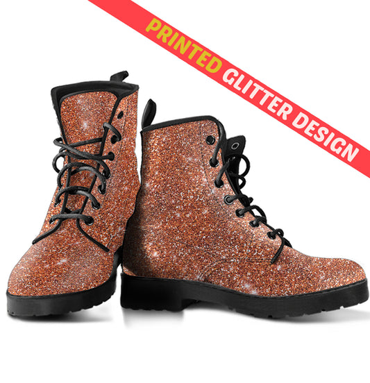 Orange Sparkle Women's Twinkle Women's Vegan Leather Combat Boots