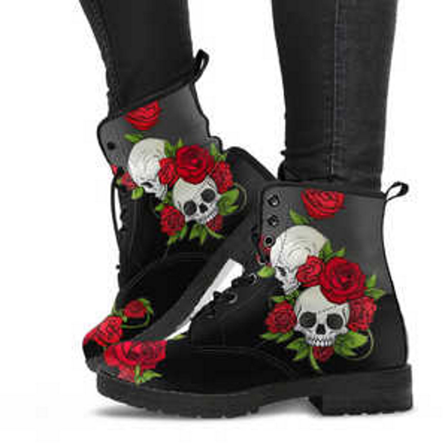Skulls and Red Roses - READY TO SHIP