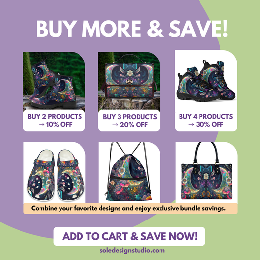 Sleepy Fantasy Garden Women's Black Sole Clogs