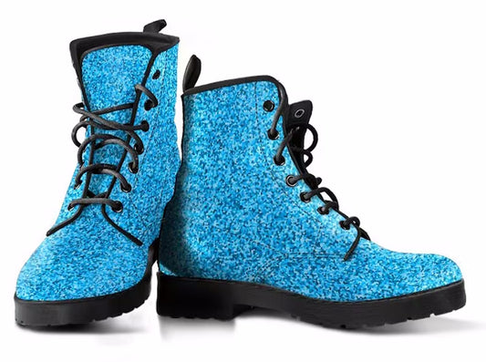 Twinkle Twinkle Little Star Women's Leather Vegan Combat Boots - READY TO SHIP