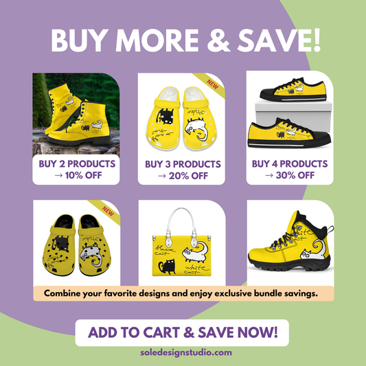 Black and White Cat on Yellow Women's Clogs Style Black Sole