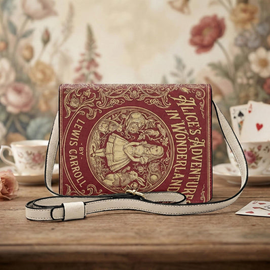 alice in wonderland lewis carroll book-shaped crossbody bag vegan leather – Sole Design Studio