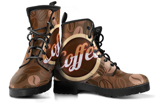 Barista Coffee Design Ladies Leather Look Boots