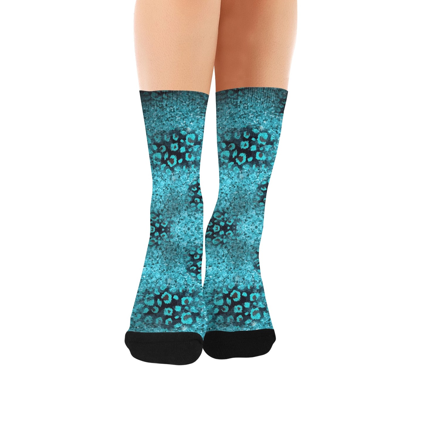 teal and black women's crew socks – Sole Design Studio