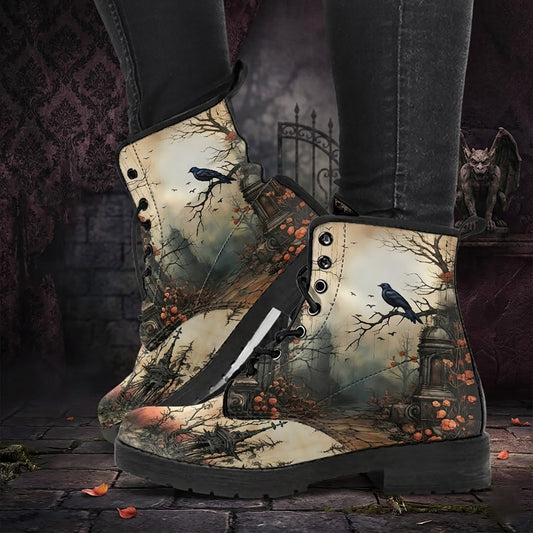 Victorian Gothic Garden Women's Vegan Leather Boots
