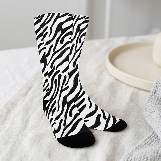 Zebra Stripe Socks - Custom Socks for Women Made in USA