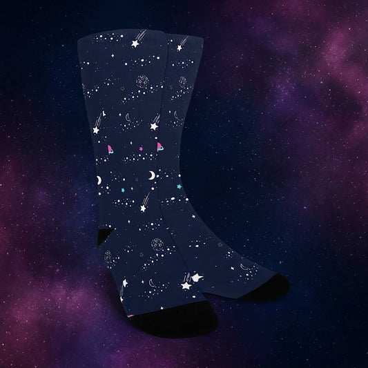 Planet and Star Sky Socks - Custom Socks for Women Made in USA