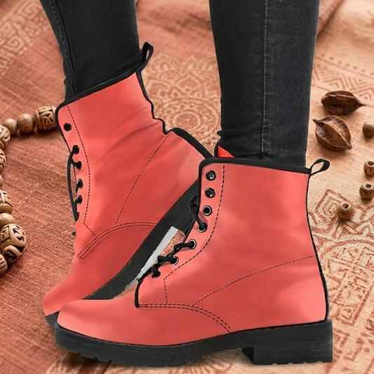 Living Coral Women's Vegan Leather Combat Boots