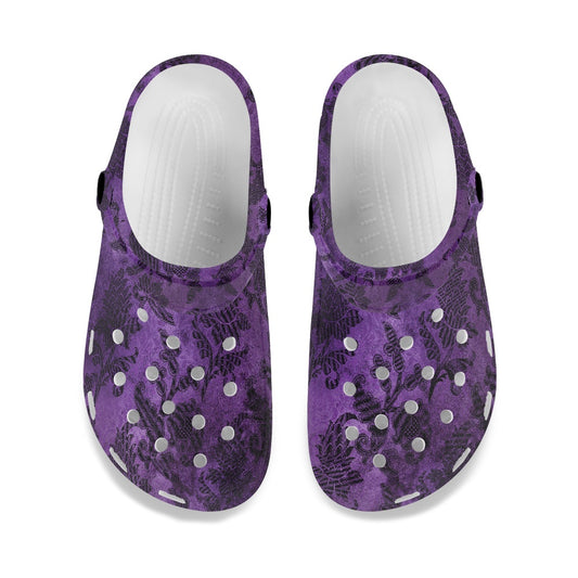 Purple Victorian Pattern Women's Clogs
