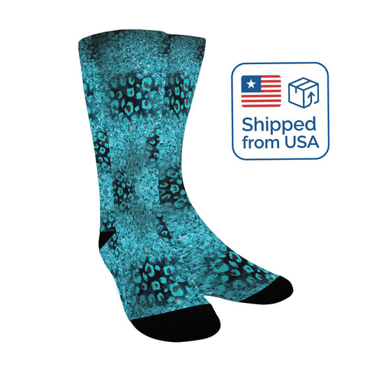 teal and black women's crew socks – Sole Design Studio