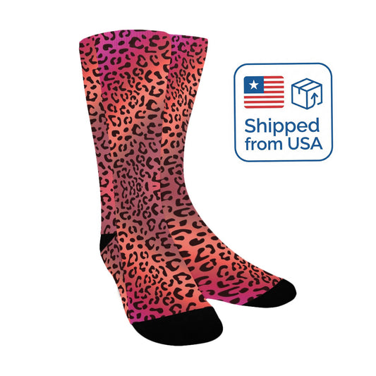 Orange Animal Socks - Custom Socks for Women Made in USA