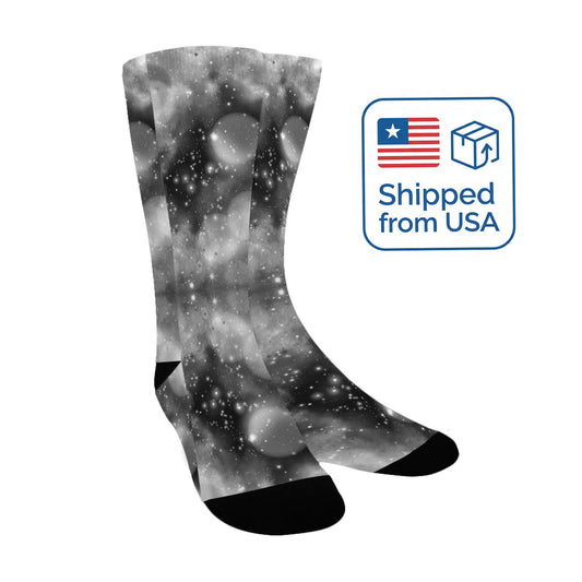 Monochrome Galaxy Digital Socks - Custom Socks for Women Made in USA