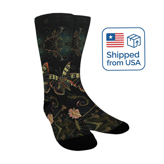 Butterfly Women Socks - Custom Socks for Women Made in USA