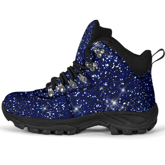 Blue Sparkle Glitter Alpine Boots