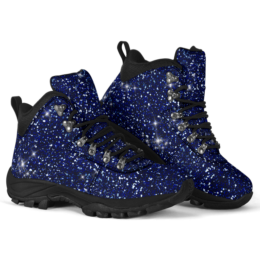 Blue Sparkle Glitter Alpine Boots