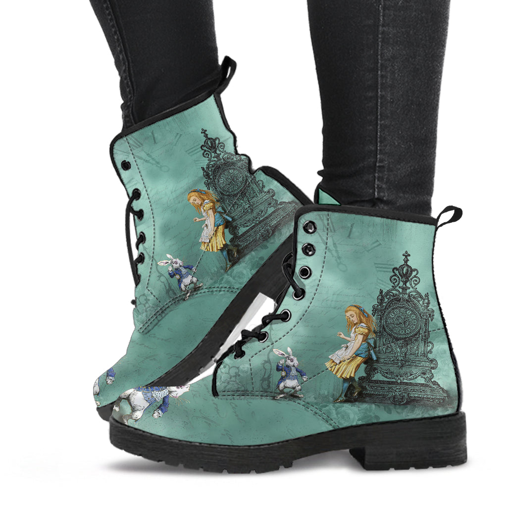 Alice and the White Rabbit #1 Vegan Leather Boots