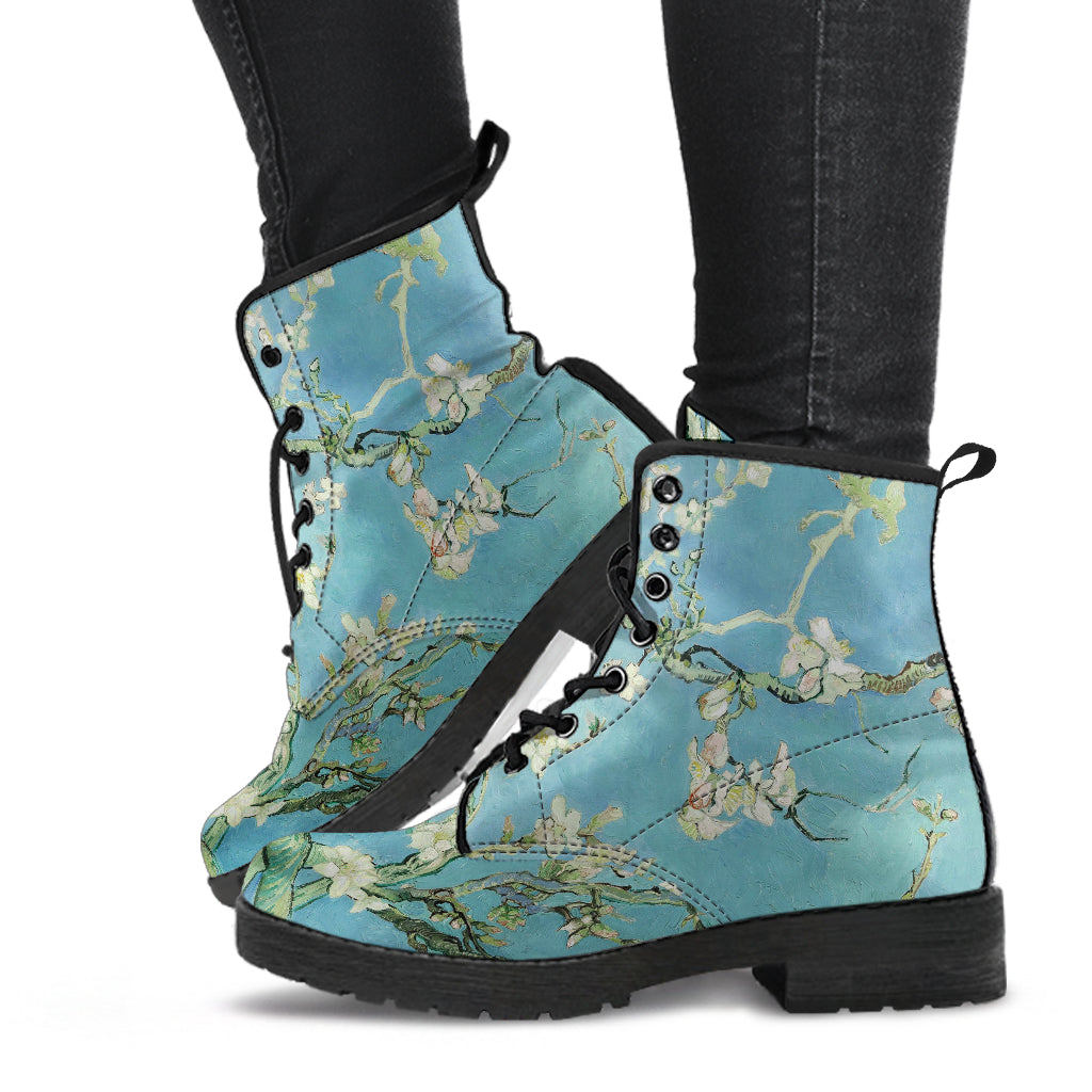 Vincent Van Gogh Almond Blossom Women Vegan Leather Boots