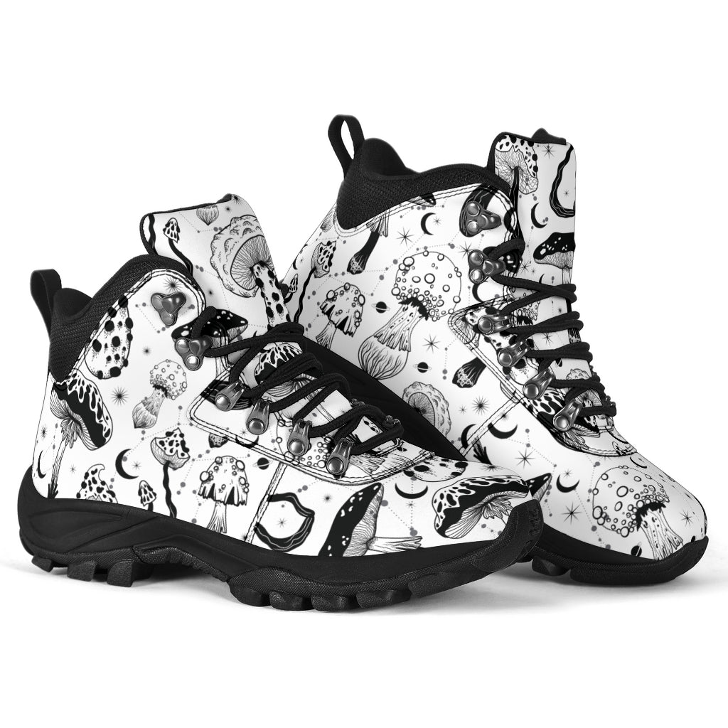 Black & White Mushroom Alpine Boots