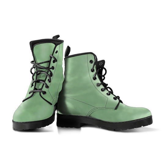 Sea Foam Green Women's Vegan Leather Combat Boots