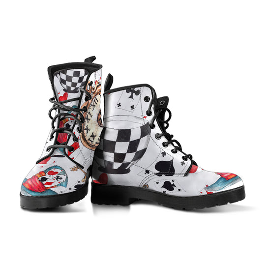 Alice in Wonderland #7 Women's Vegan Leather Combat Boots