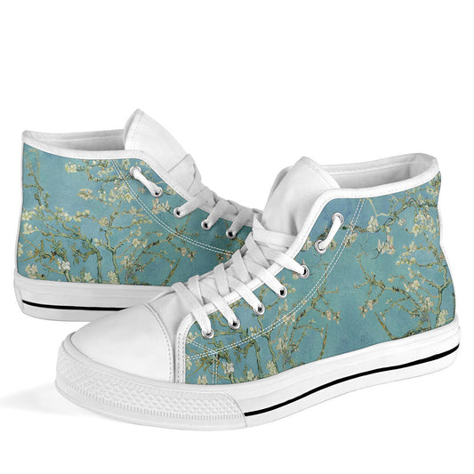 Vintage Van Gogh Almond Blossom Women's High Top Sneakers - READY TO SHIP