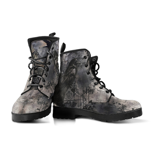 Gothic Raven Women's Vegan Leather Combat Boots