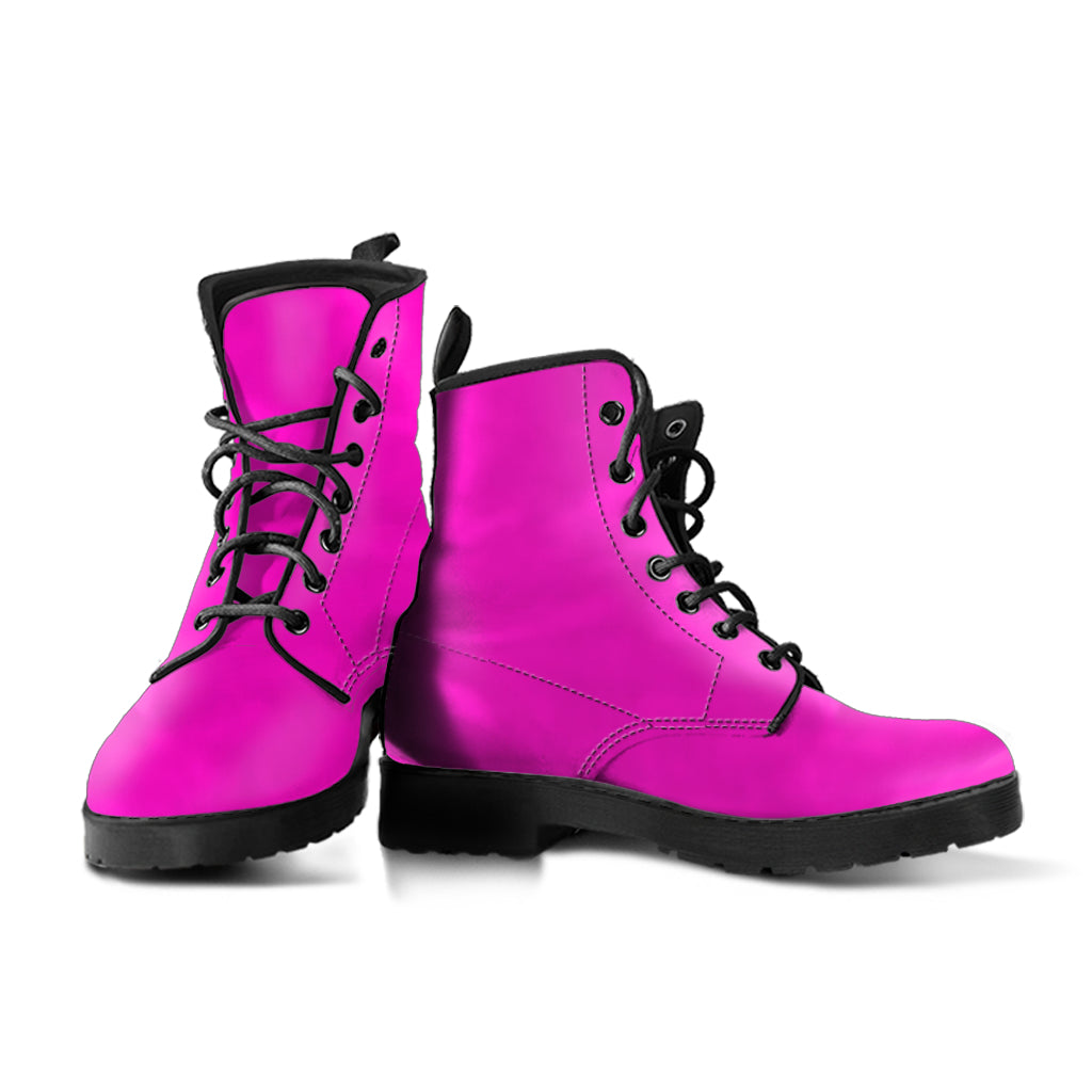 Hot Pink Women Vegan Leather Boots