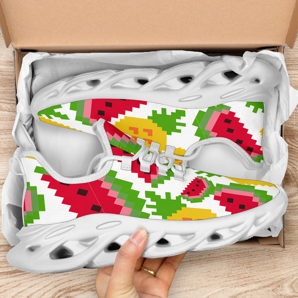 Pixelated Fruit Women M Sole Sneakers