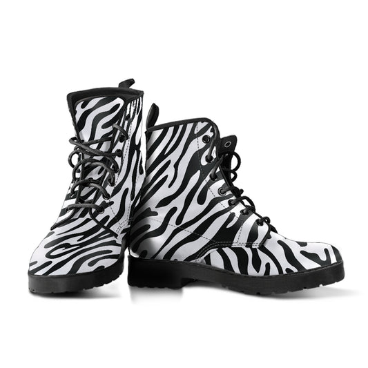 Zebra Stripe Vegan Leather Boots