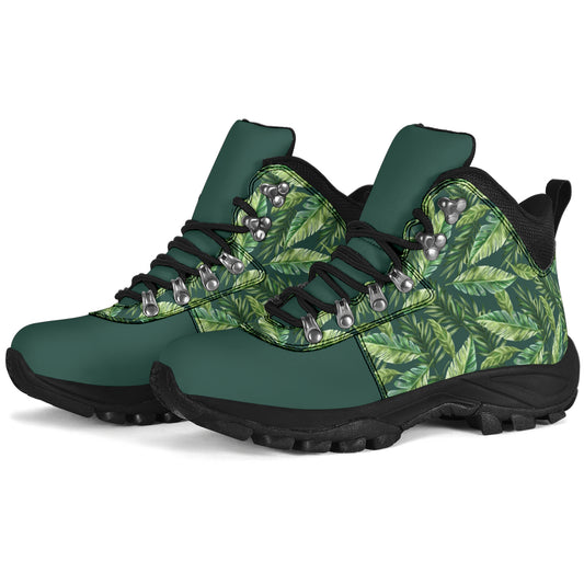 Feathered Leaves in Muted Green Alpine Boots