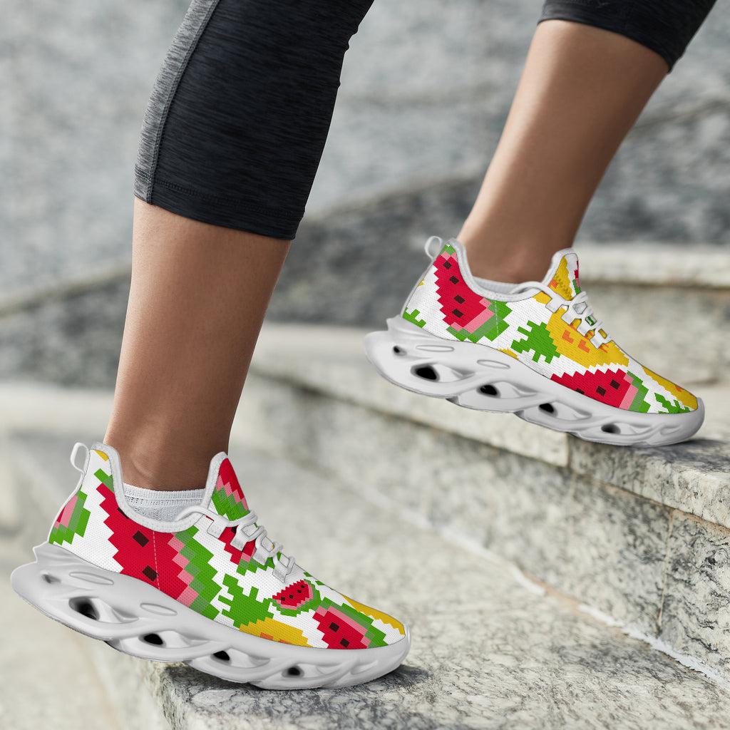 Pixelated Fruit Women M Sole Sneakers