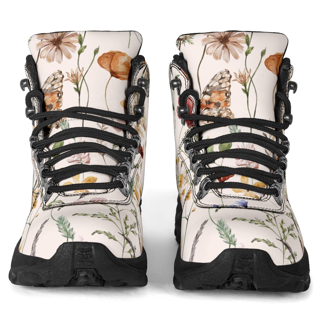 Tiny Bloom Watercolor Butterfly Alpine Boots