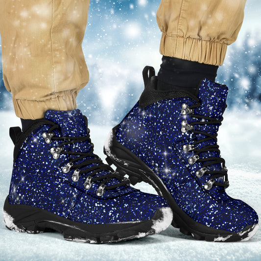 Blue Sparkle Glitter Alpine Boots