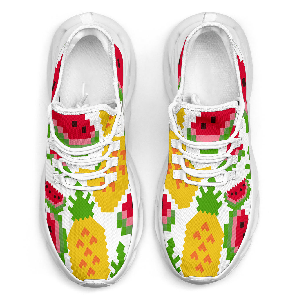 Pixelated Fruit Women M Sole Sneakers