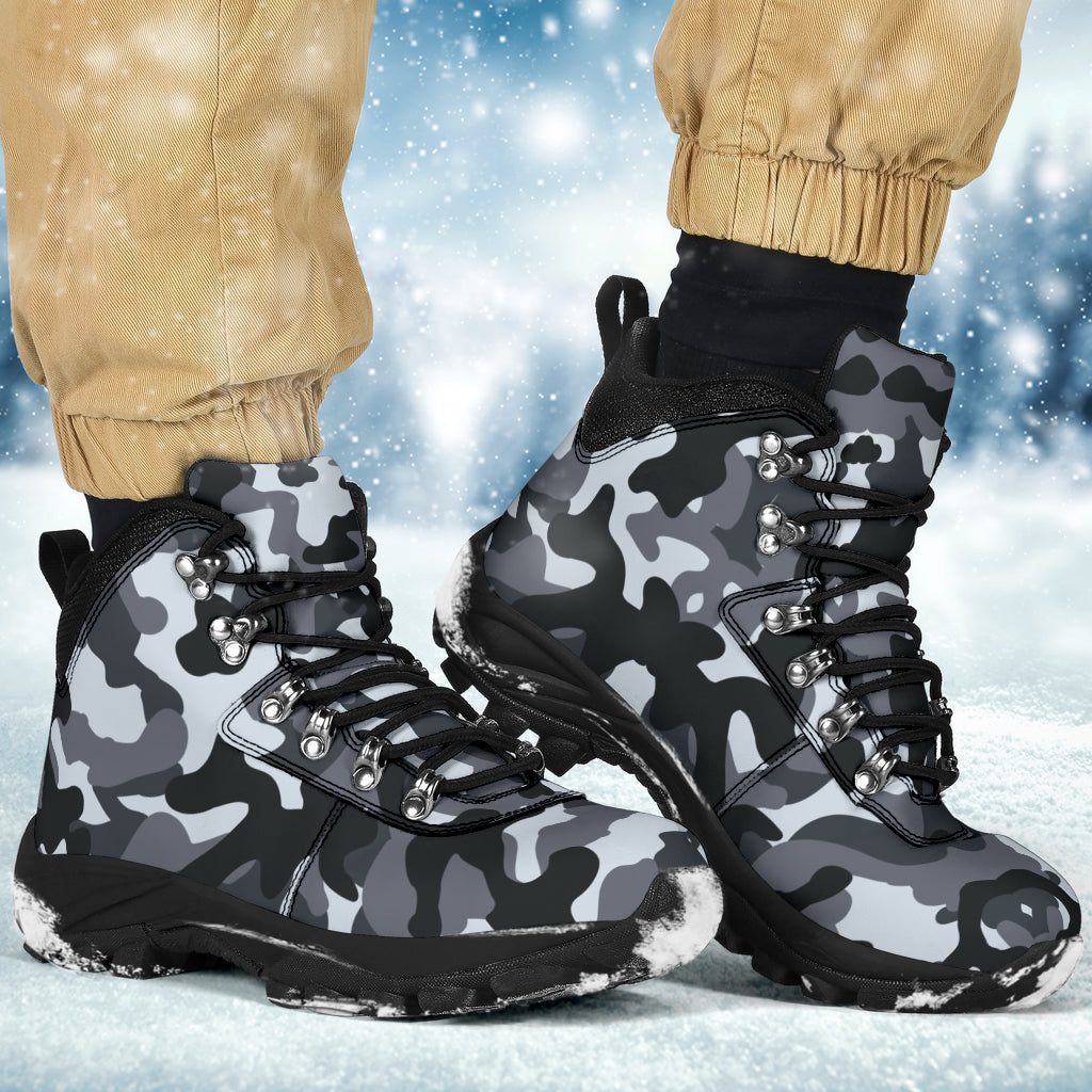 Grey Camo Alpine Boots