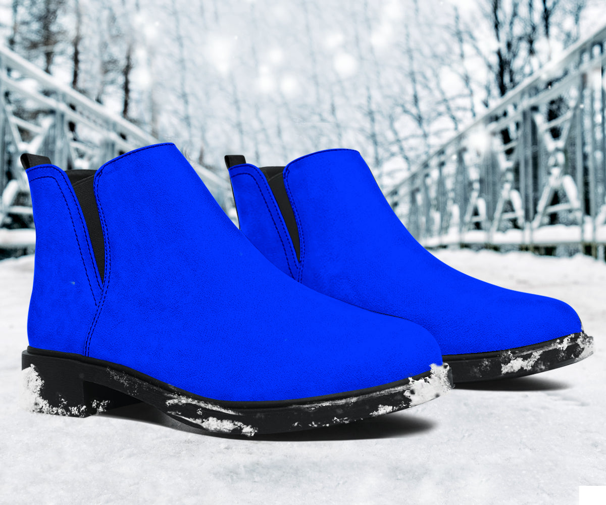 Royal Blue Suede Boots - READY TO SHIP