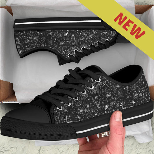 Dark Cottagecore Forest Women's Low Top Sneakers