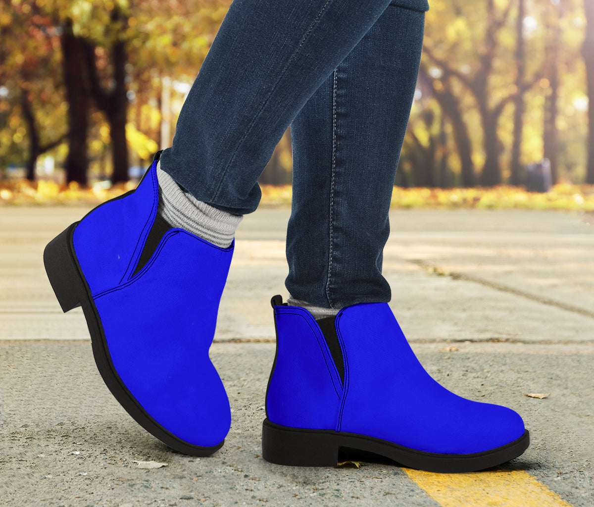 Royal Blue Suede Boots - READY TO SHIP