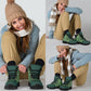 Feathered Leaves in Muted Green Alpine Boots