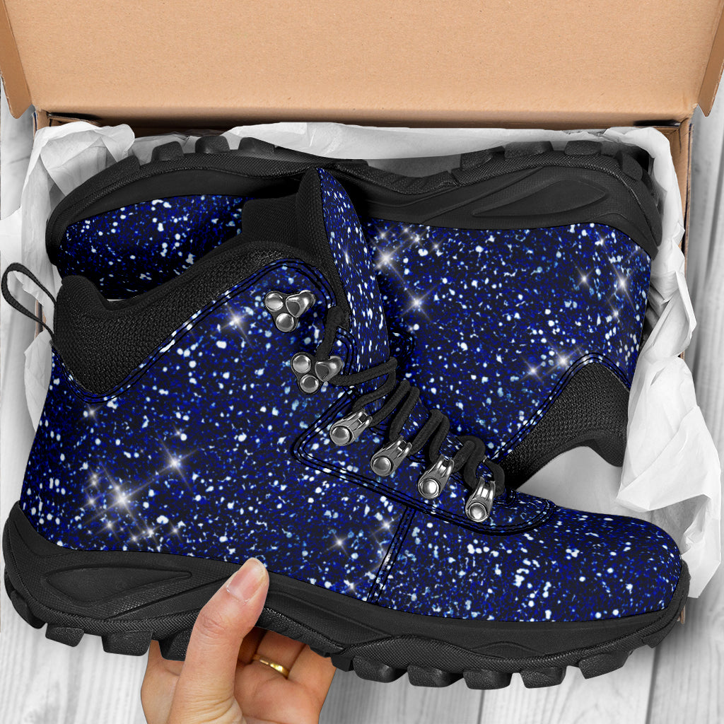 Blue Sparkle Glitter Alpine Boots