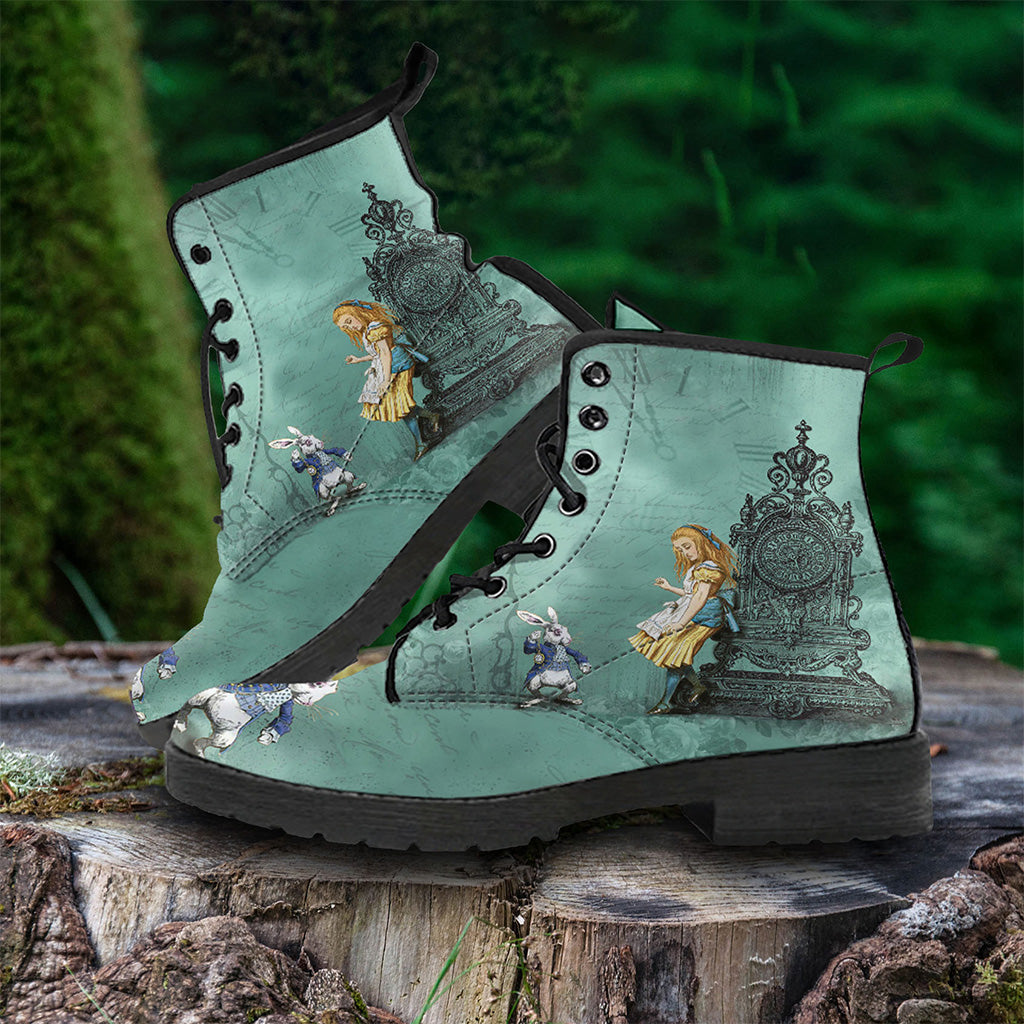 Alice and the White Rabbit #1 Vegan Leather Boots