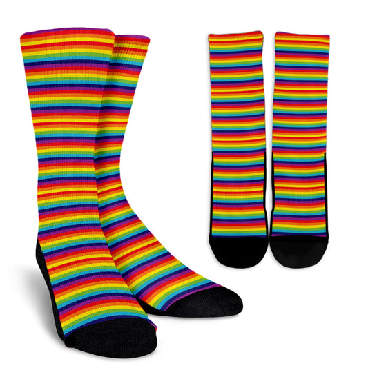 Rainbow Stripes Women Crew Socks