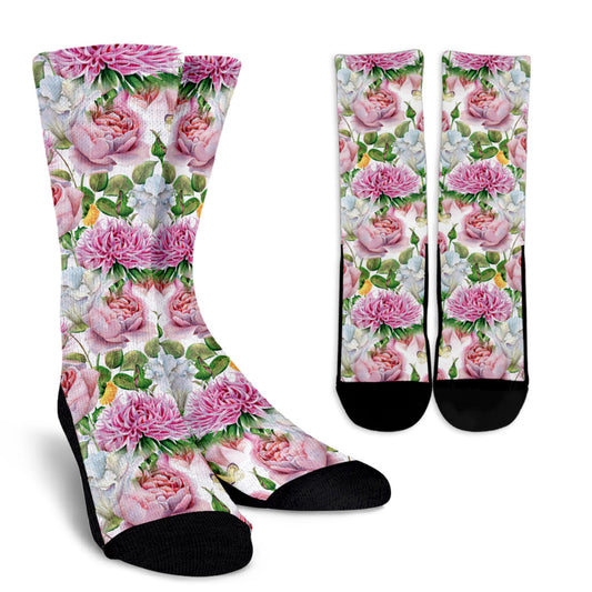 Watercolor Floral Women Crew Socks