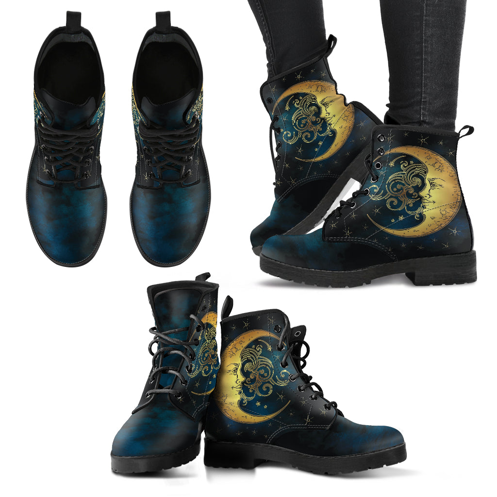 Celestial Moon Handcrafted Boots