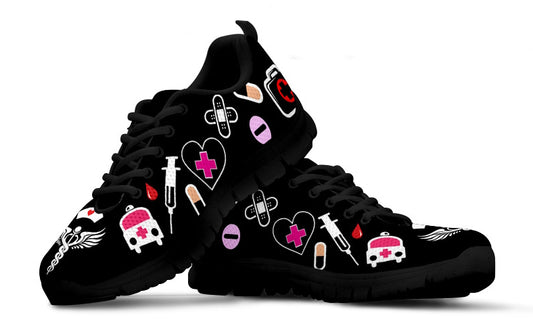 Black Medical Nurse Doctor Athletic Sneakers