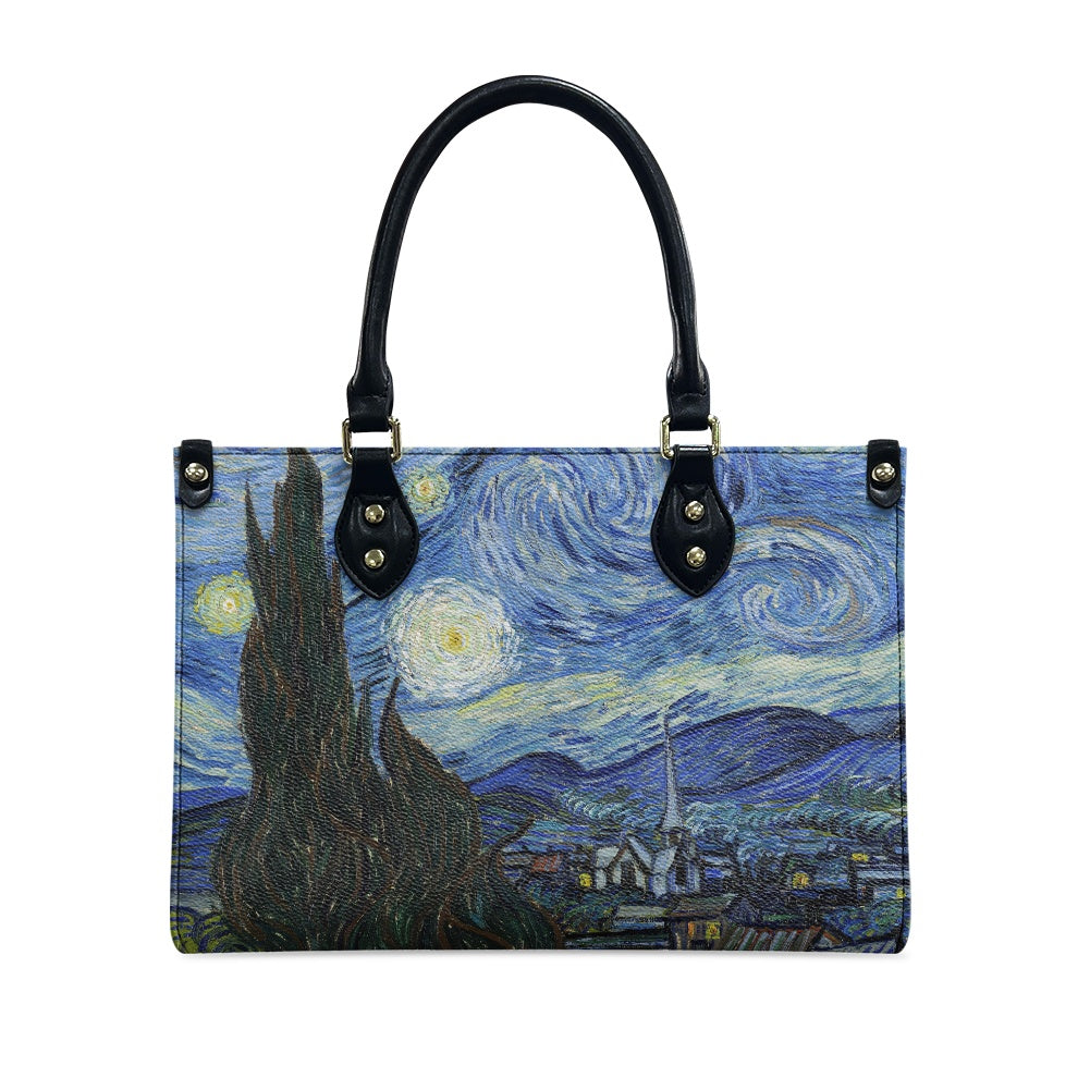 The Starry Night Vincent Van Gogh Women's Vegan Leather Handbag