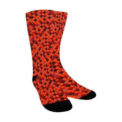 red animal print women's crew socks – Sole Design Studio