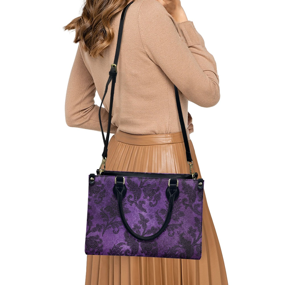 Purple Gothic pattern Women's Vegan Leather Handbag