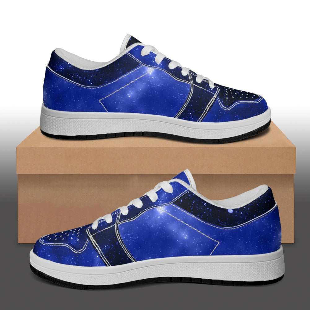 Blue Galaxy Women's Vegan Leather Sneakers